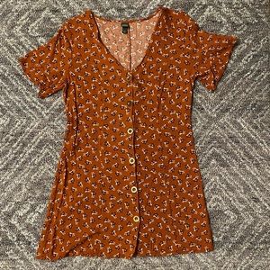 Wild Fable Button Floral Print Short Sleeve Dress